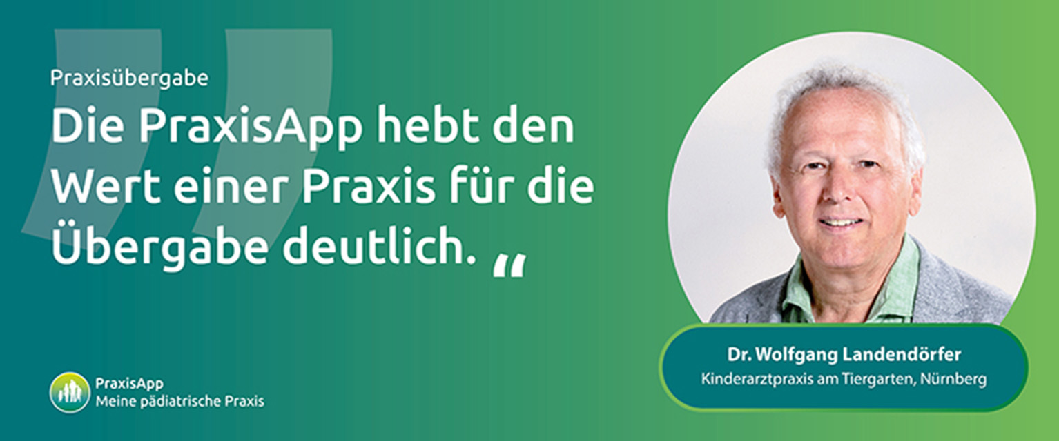 Zitat von Dr. Wolfgang Landendörfer zur Praxis App.